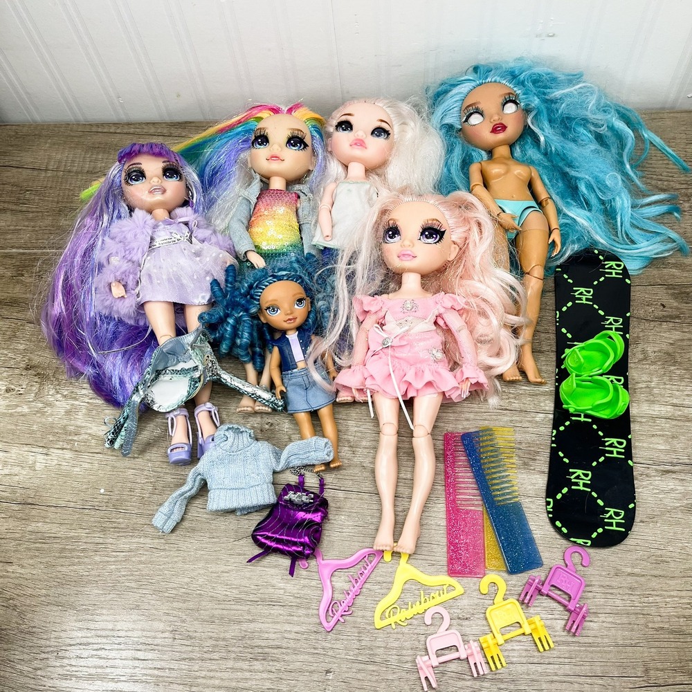 Rainbow High Shadow High Doll Lot Violet Amaya Bella Skyler Hali Accessories